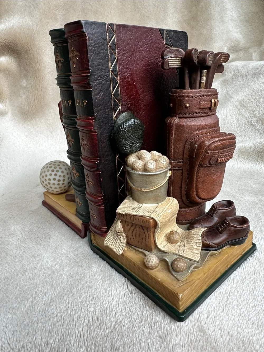 Decorative Golf Bookend Set in Brown and Green - Unbranded